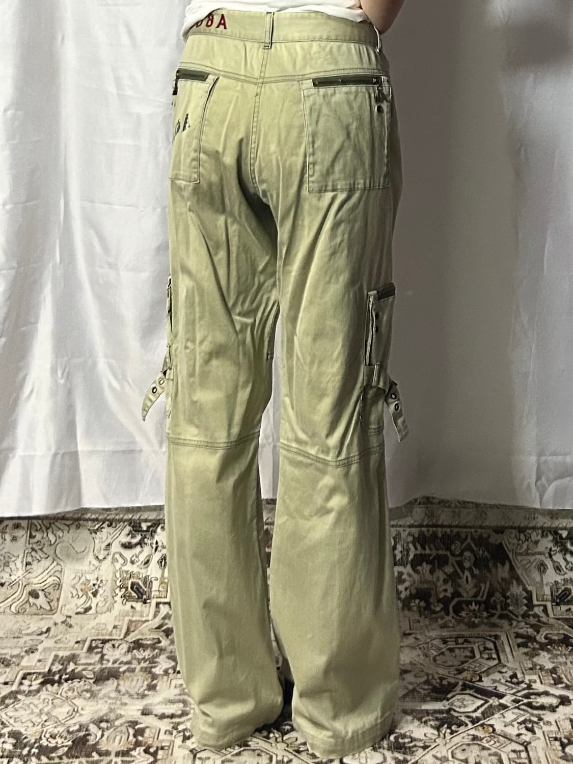 A6UC y2k beige cargo side strap pants 상품이미지3