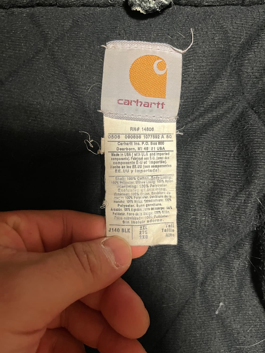 [XXL] 00s 빈티지 칼하트 US J140 액티브 자켓 BLK 상품이미지3