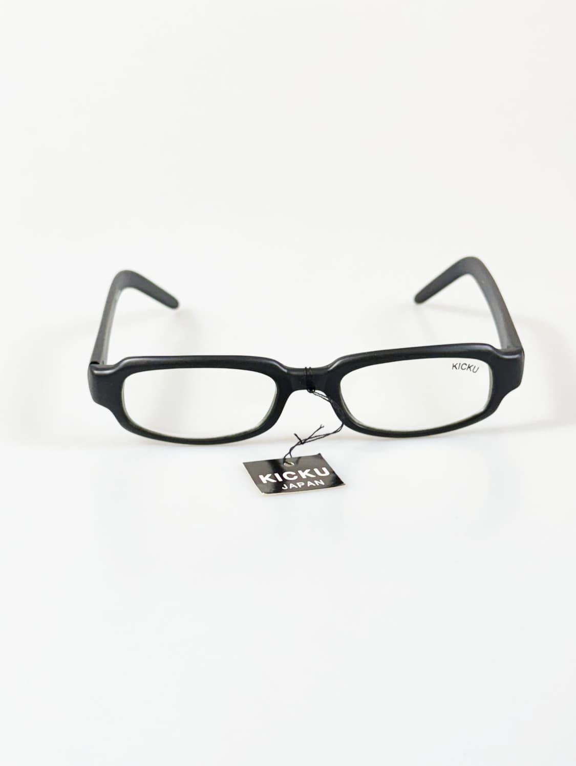 90s KICKU JAPAN 맷블랙 뿔테 스퀘어 빈티지 안경 상품이미지2