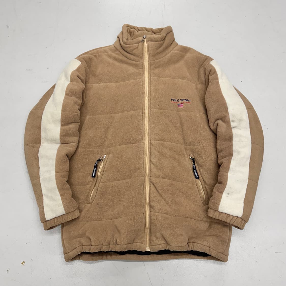 폴로스포츠 90s 베이지 성조기 플리스 자켓 상품이미지2