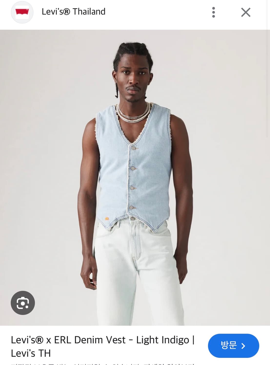 ERL x Levis 셰르파 데님 베스트 XL 이알엘 리바이스  상품이미지2