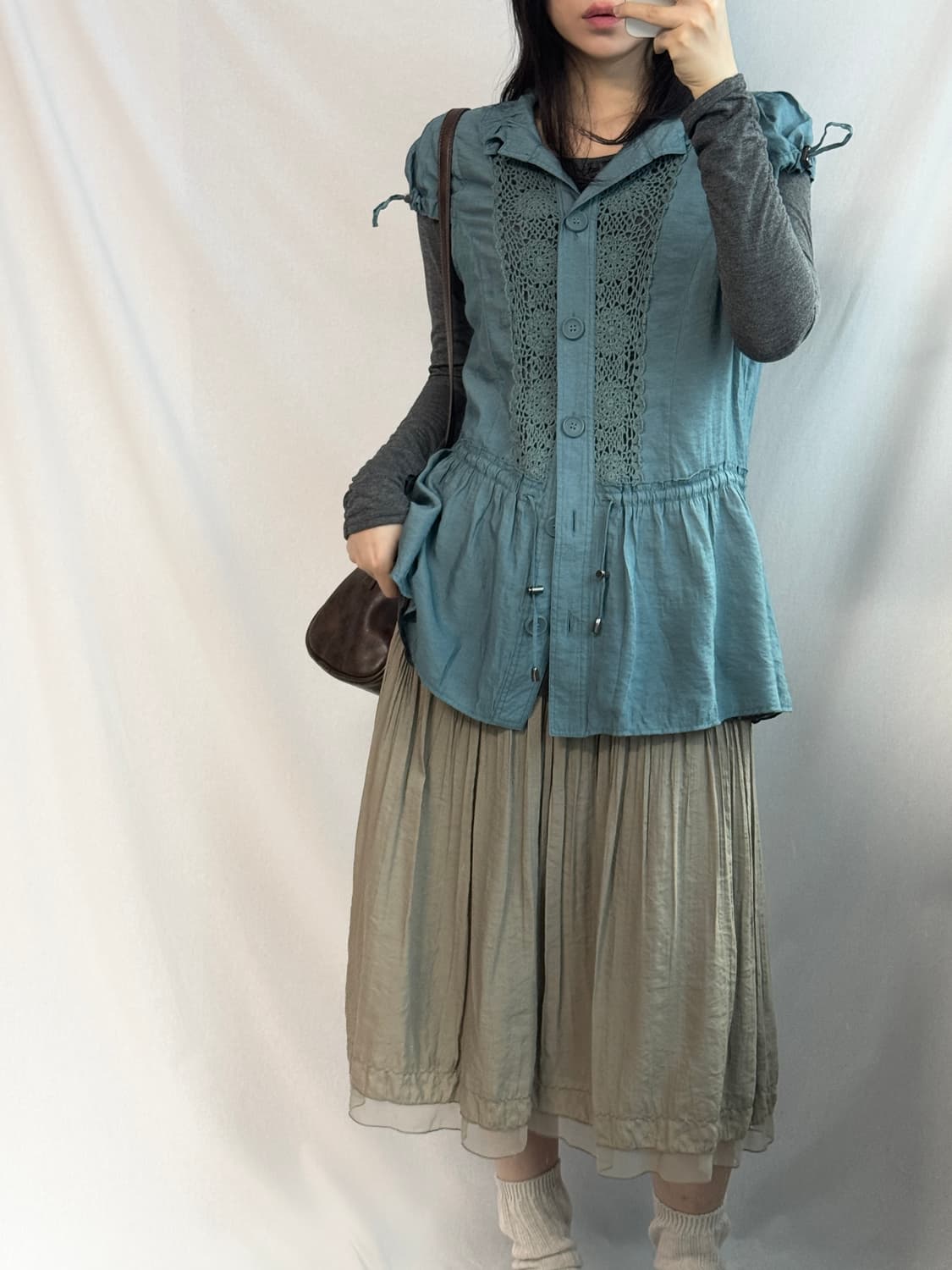 멀티 스트링 레이스 블라우스 상품이미지10