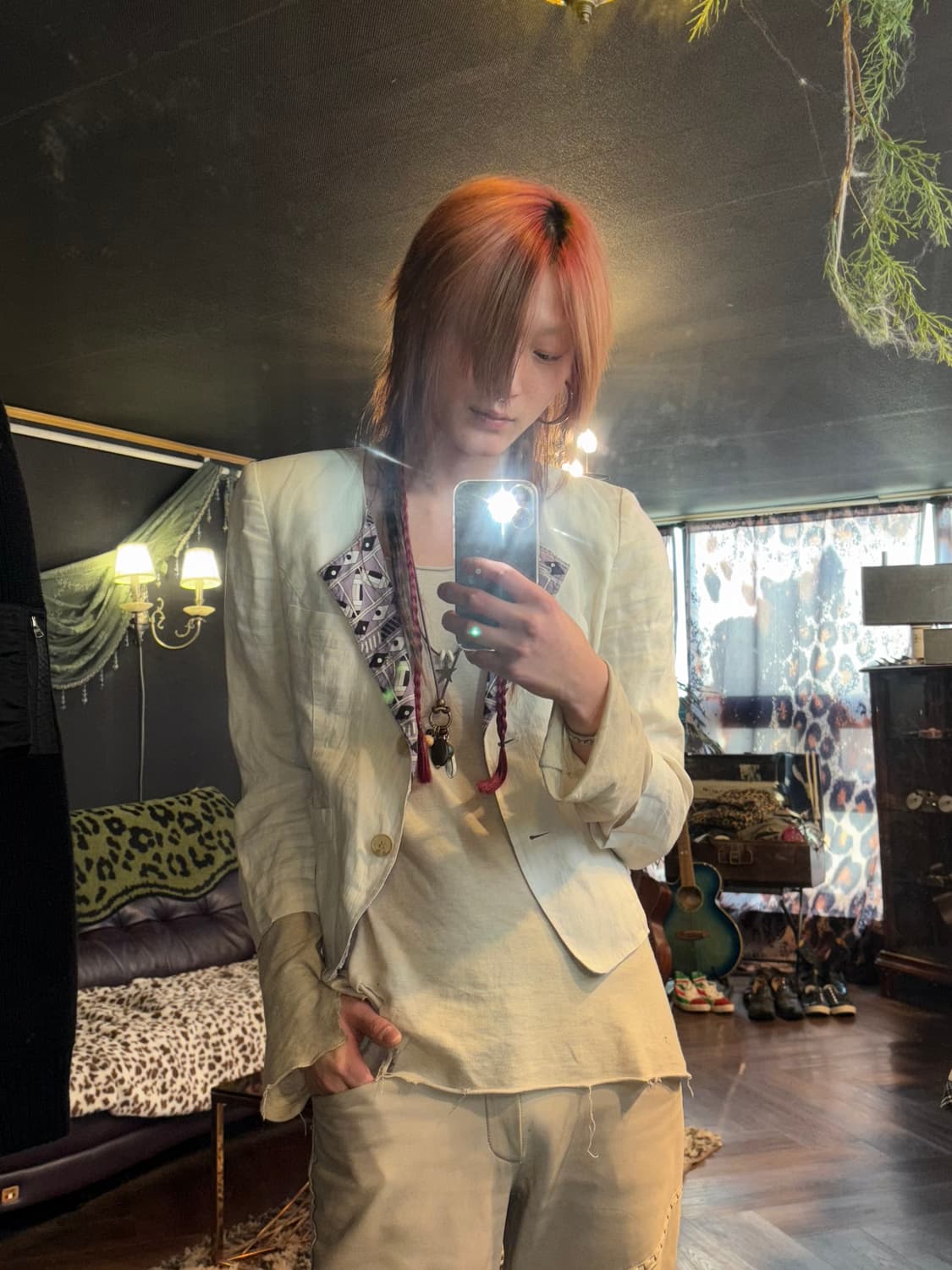 Padded Shoulder Linen Jacket 상품이미지6