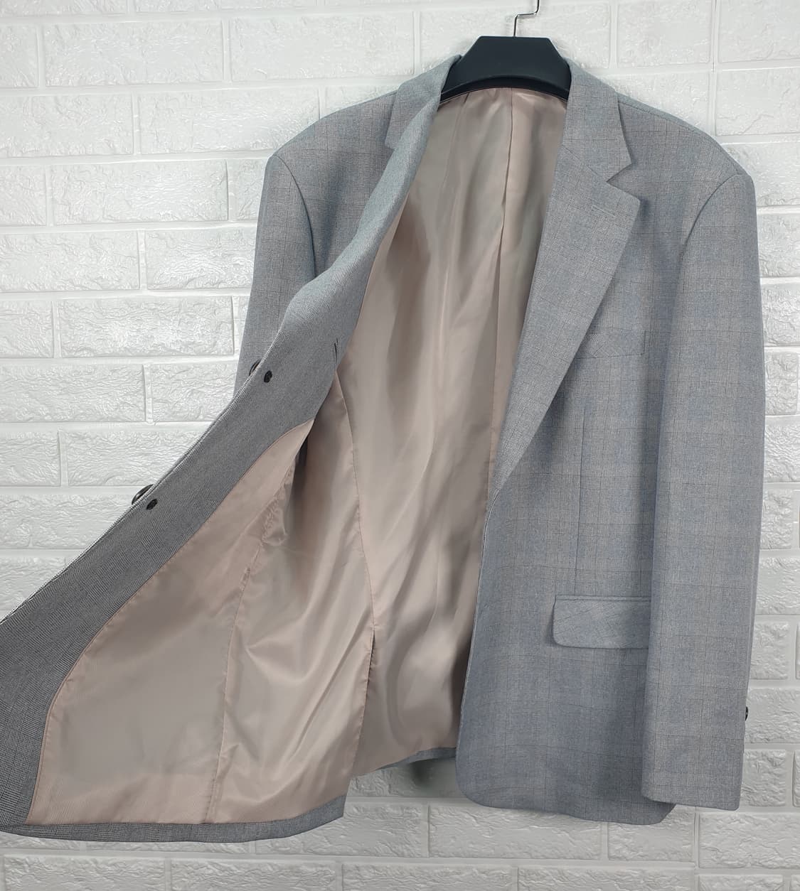 [100]빌리브 그레이 체크 블레이저 상품이미지5