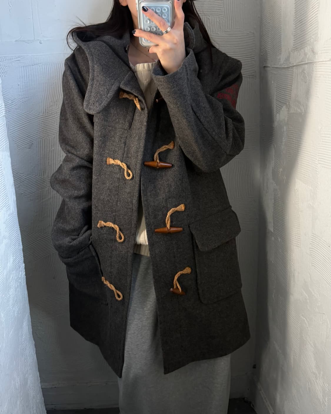 Polo Jeans 폴로진스 그레이 컬러 울 혼방 더플 코트 상품이미지1