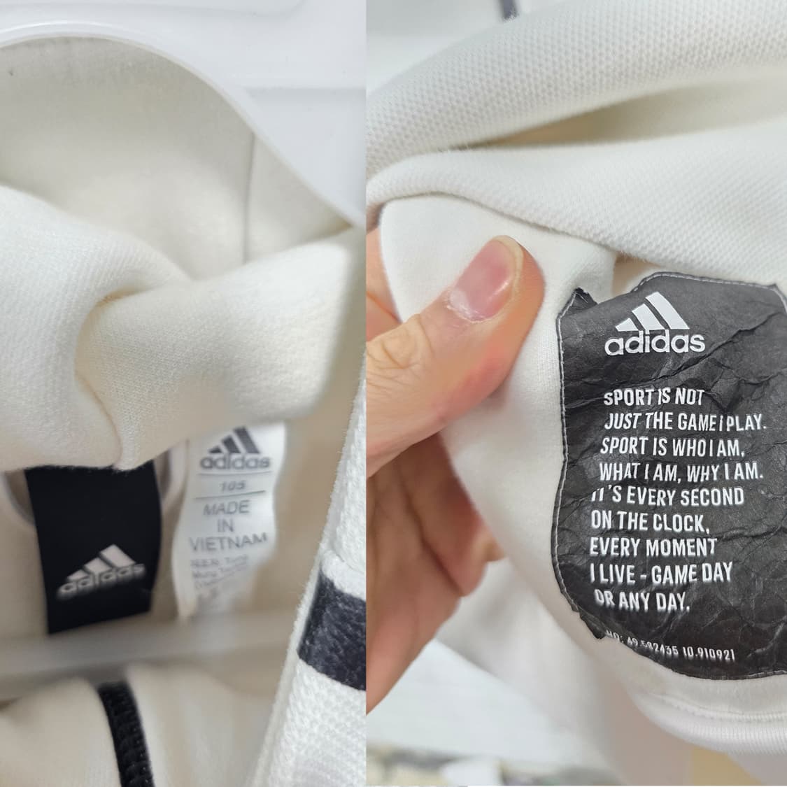 택포// 아디다스 Z.N.E 화이트 후드집업 XL 상품이미지2