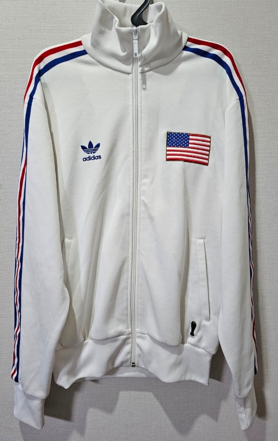 아디다스 희귀 성조기 미국 USA 화이트 트랙탑 져지집업 100/L 상품이미지1