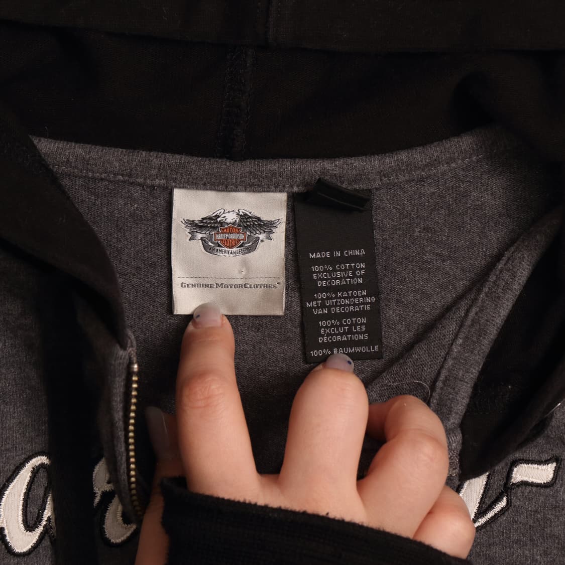 00's 할리데이비슨 y2k 로고 후드집업 A1419 상품이미지3