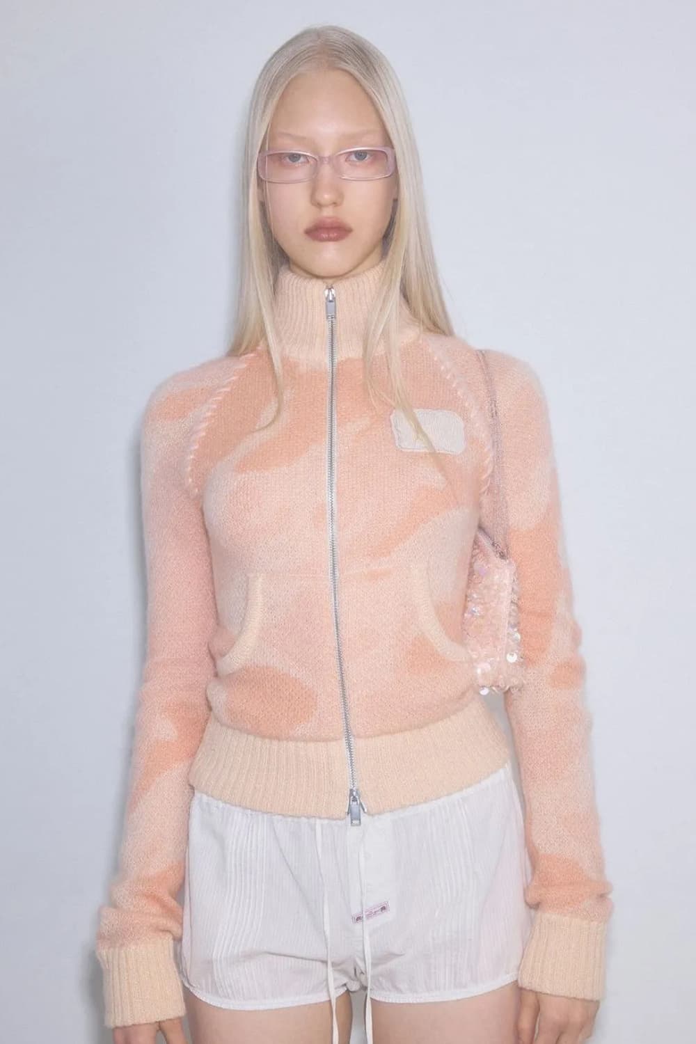 스컬프터 카모 패턴 집업 피치 컬러 상품이미지1