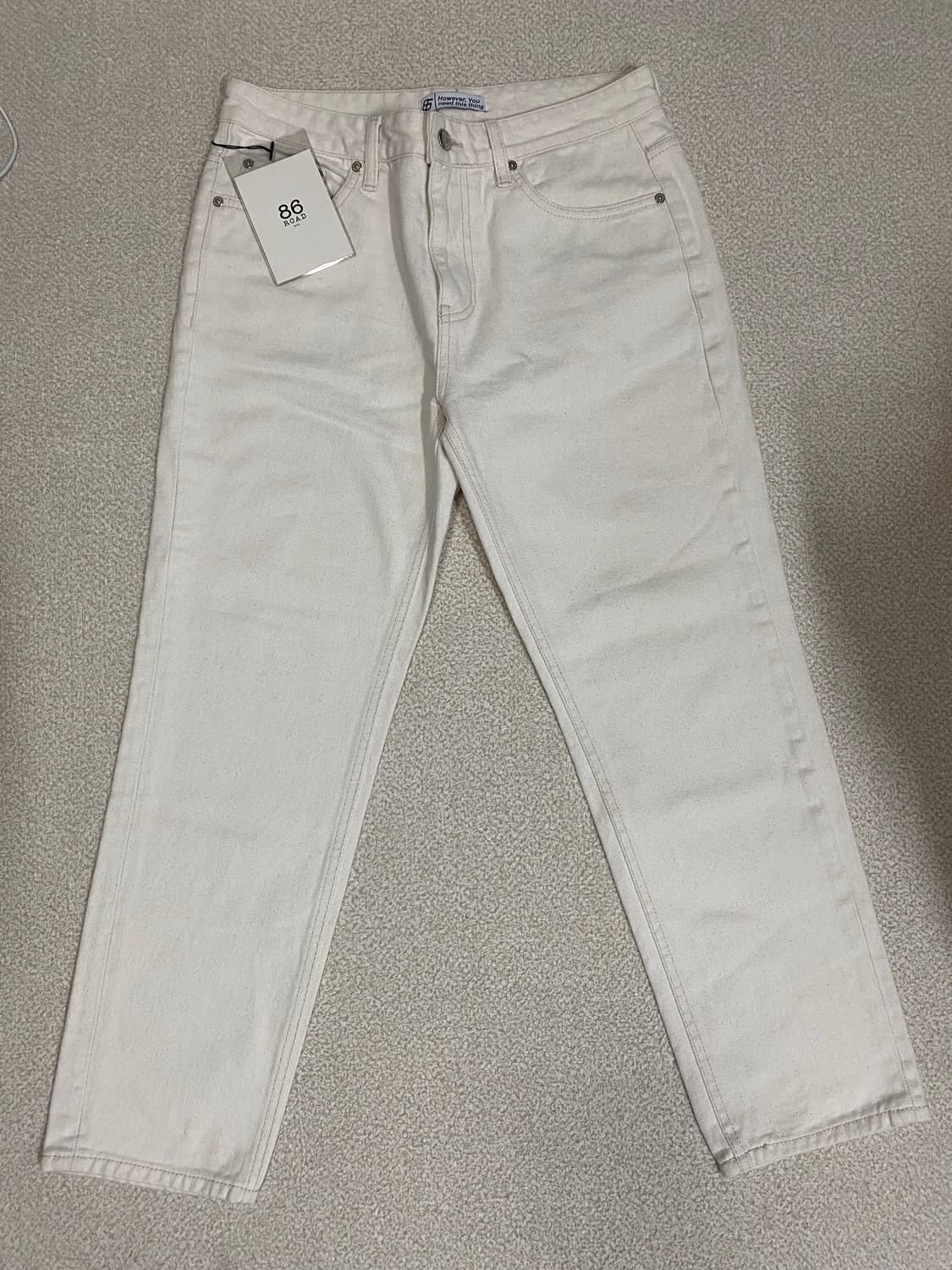 86 ROAD 크림색 일자 데님 팬츠 30 상품이미지1