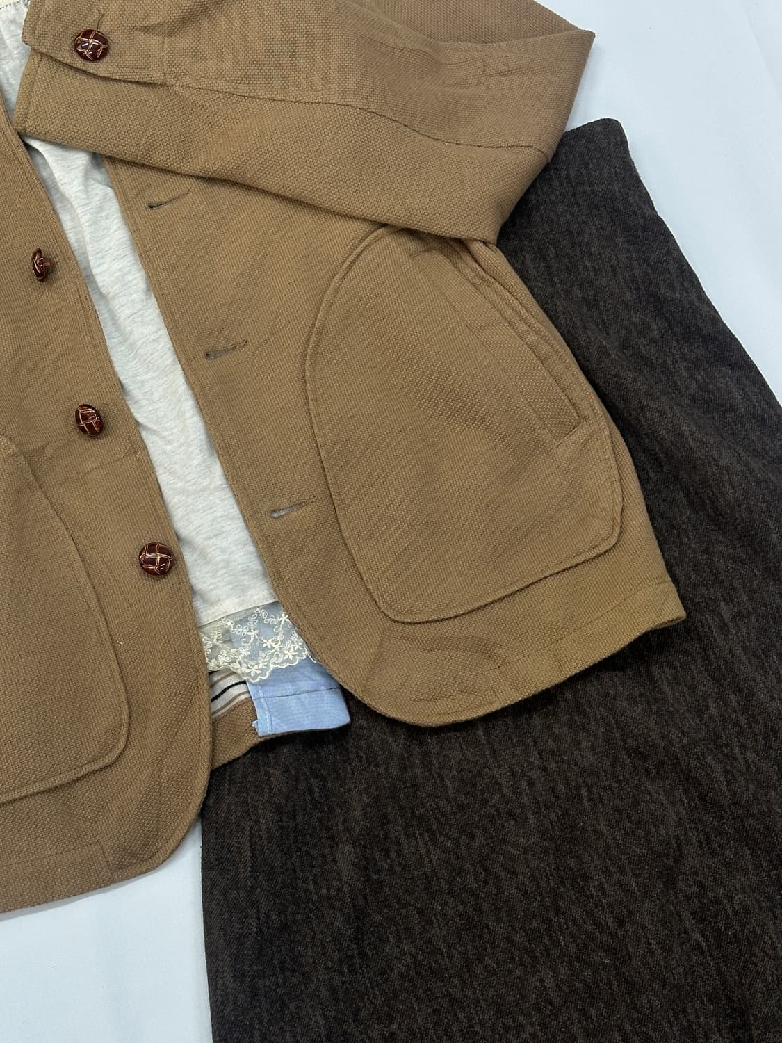 🤎슈슈륜 쇼콜라 라떼갸루 코디세트🤎 고갸루 교복 반코트 레이어드 상품이미지3