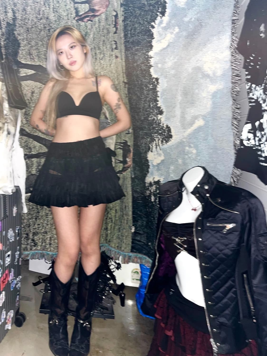 트립 시스루 플레어 미니스커트 상품이미지2