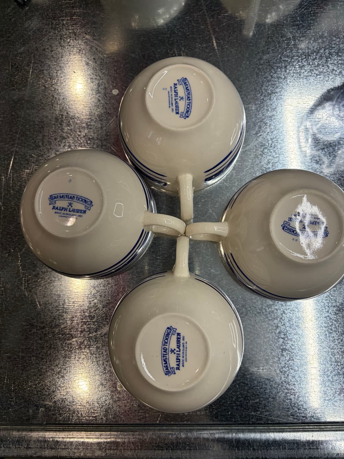 폴로 랄프로렌 영국제 스트라이프 머그컵 1991 상품이미지3