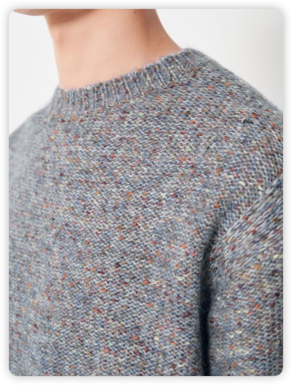 에잇세컨즈 라이트 퍼플 멜란지 라운드 니트 상품이미지2