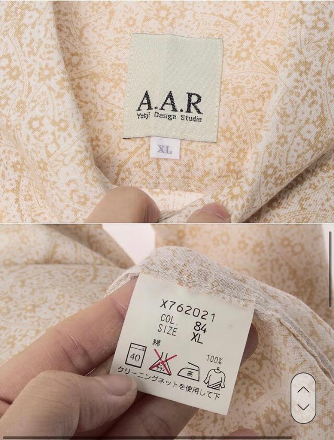 [XL] 요지 야마모토 A.A.R. 플로랄 패턴 셔츠 상품이미지3