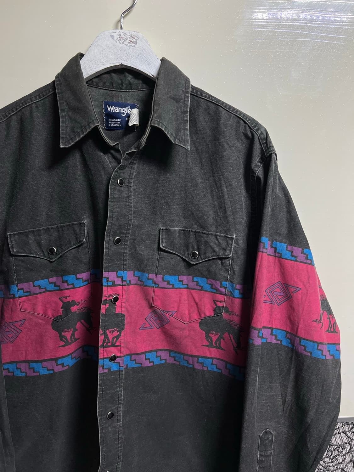 랭글러 웨스턴 셔츠 블랙 빈티지 패턴 상품이미지2