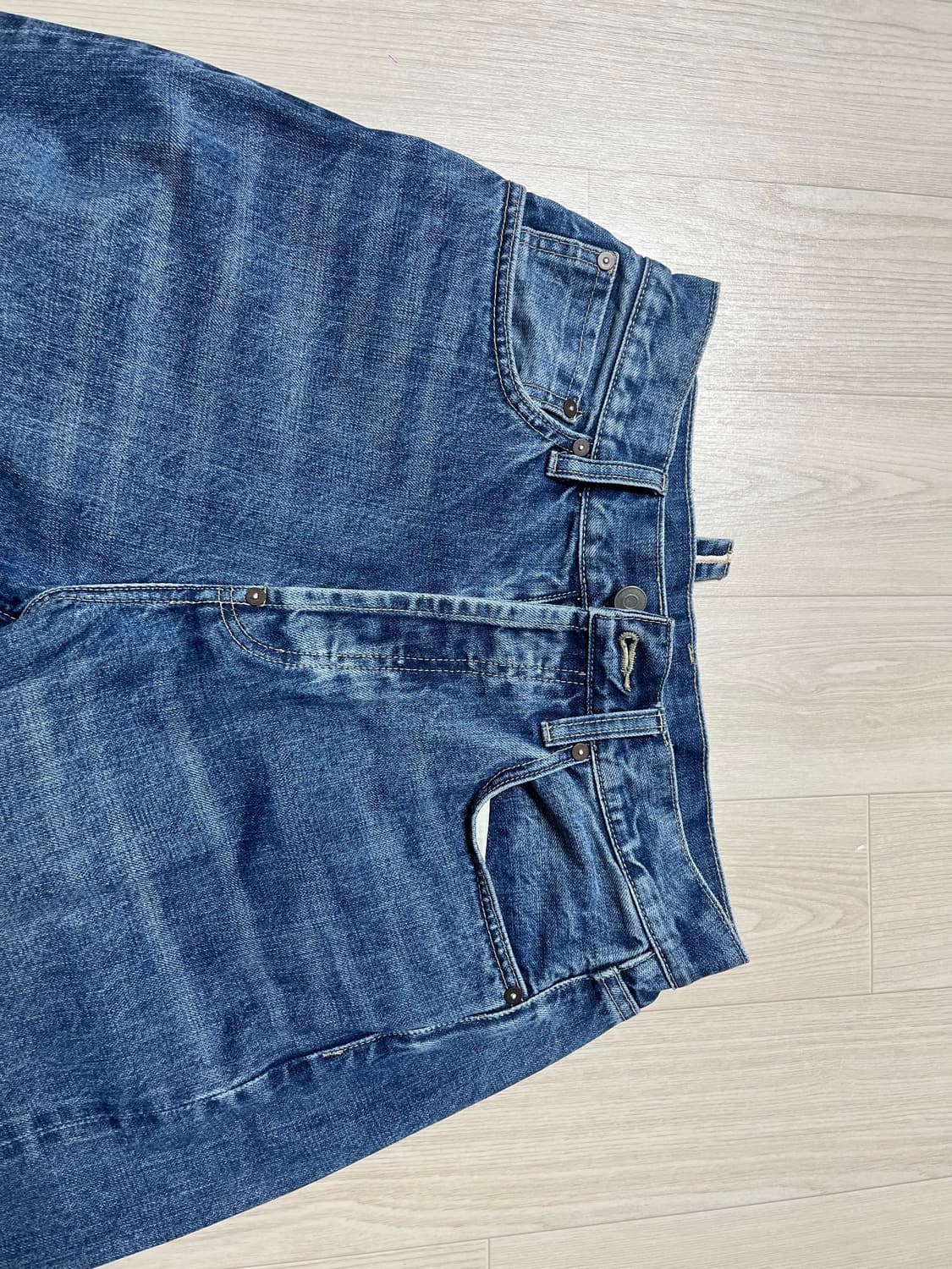 [비헤비어]523L SELVEDGE DENIM PANTS _워시드블루 상품이미지7