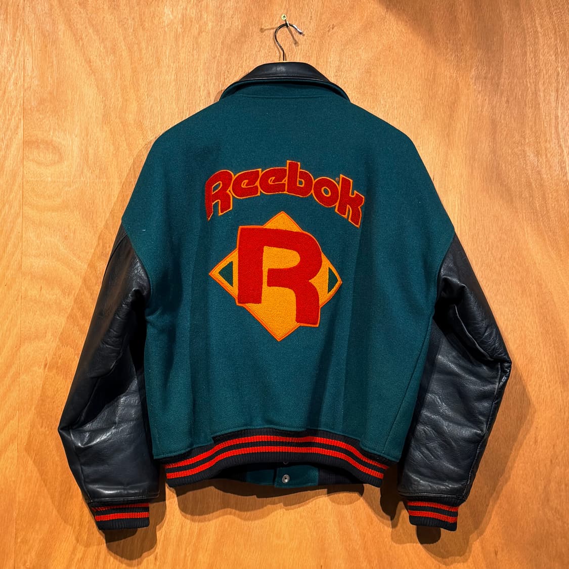 리복 90s 카우레더 바시티 자켓 M 105 캐나다제 상품이미지2