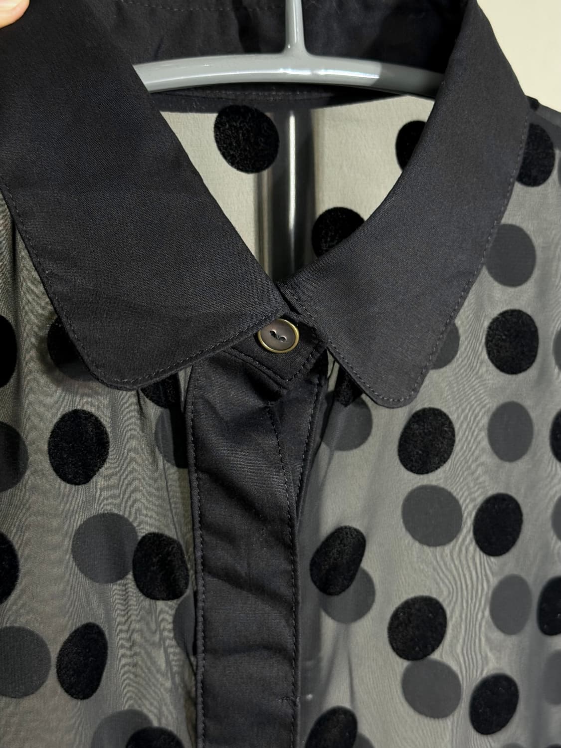 Made in Heaven 시스루 도트 셔츠 상품이미지3