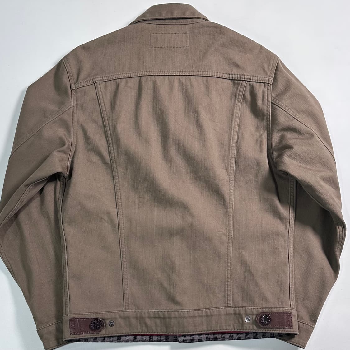 에드윈 레더 디테일 베이지 트러커 자켓 상품이미지6