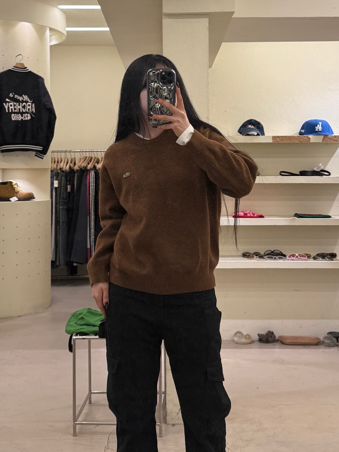 라코스테 울 니트 스웨터 브라운 U1112 상품이미지1