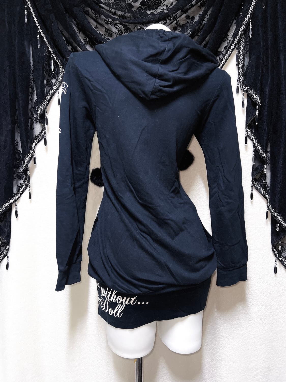 리즈리사돌 오네갸루 고스펑크 레터링 후드집업 폼폼 원피스 y2k 키치 상품이미지5