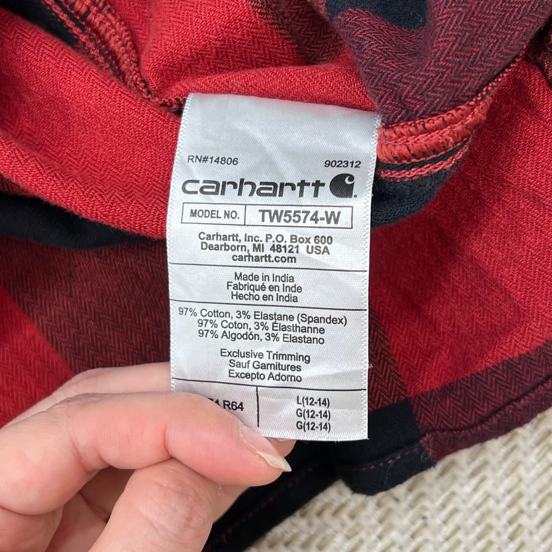 칼하트 투포켓 체크셔츠 r2547 상품이미지6