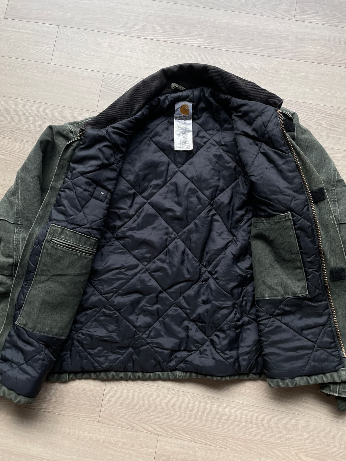 칼하트 J22 mos 모스 그린 디트로이트 아크틱 자켓 빈티지 상품이미지8