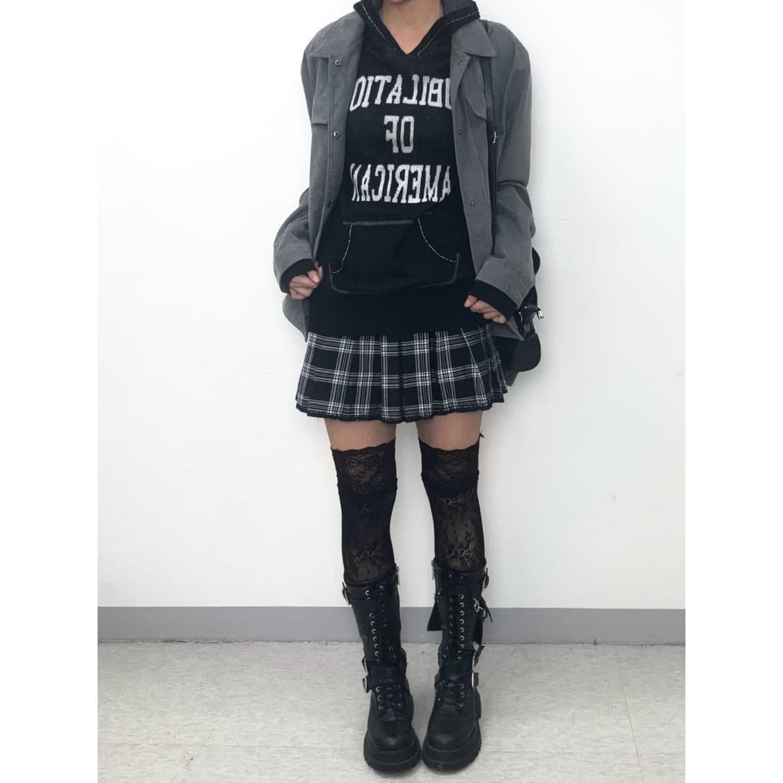 빈티지 블랙 후드티 상품이미지4