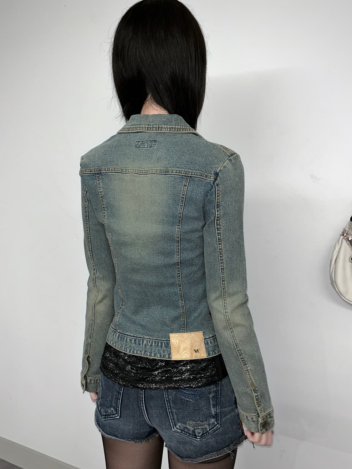 VIKI Side Eyelet Lace-Up Trucker Zip Jk 상품이미지3