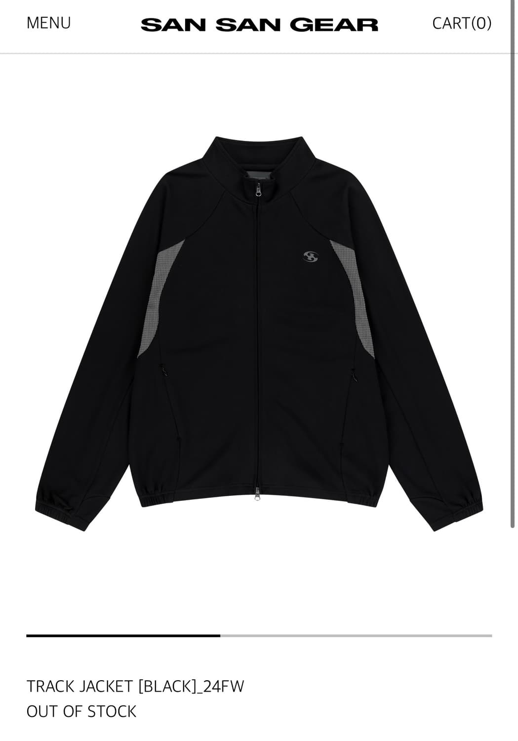 산산기어 트랙 자켓 24FW 사이즈1 상품이미지1