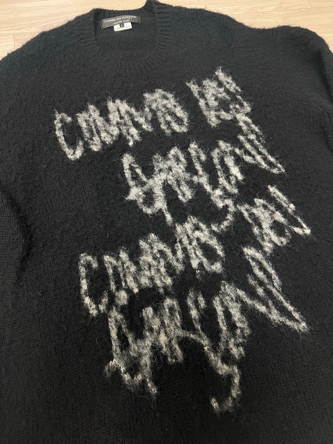 꼼데가르송 옴므플러스 / 레터링 자카드 브러쉬 울 니트 / L 상품이미지3