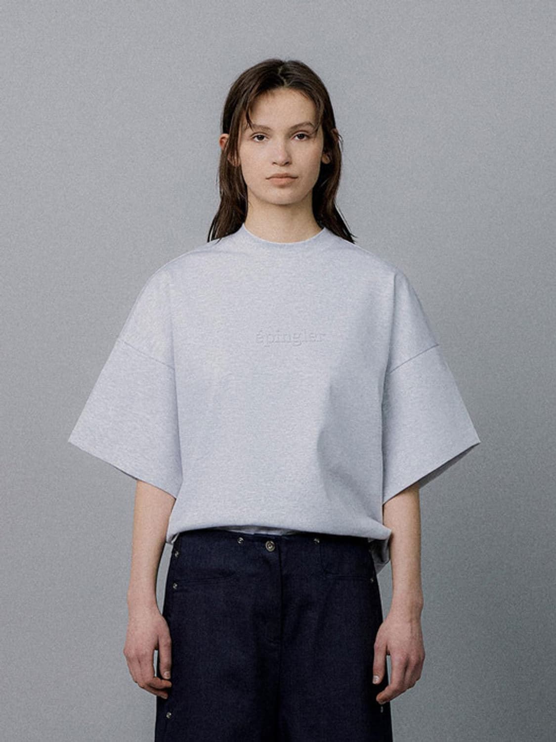 [S] 에핑글러 EP 로고 엠보 티셔츠 1% 그레이 상품이미지3