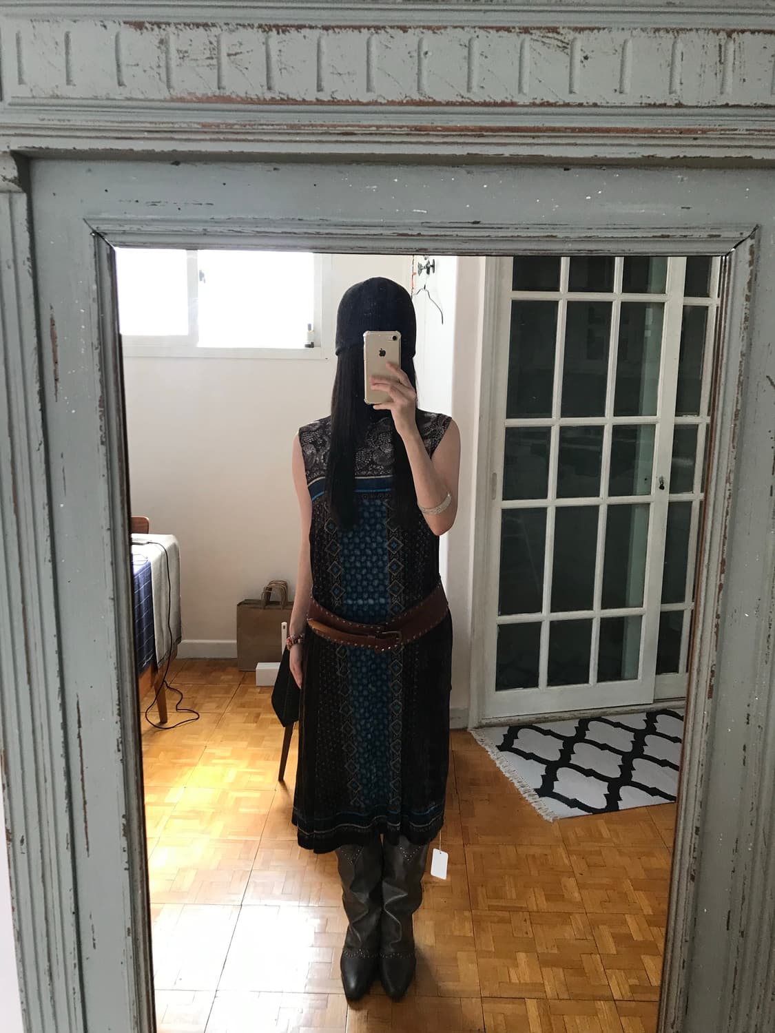 vintage velvet pattern one-piece 상품이미지1