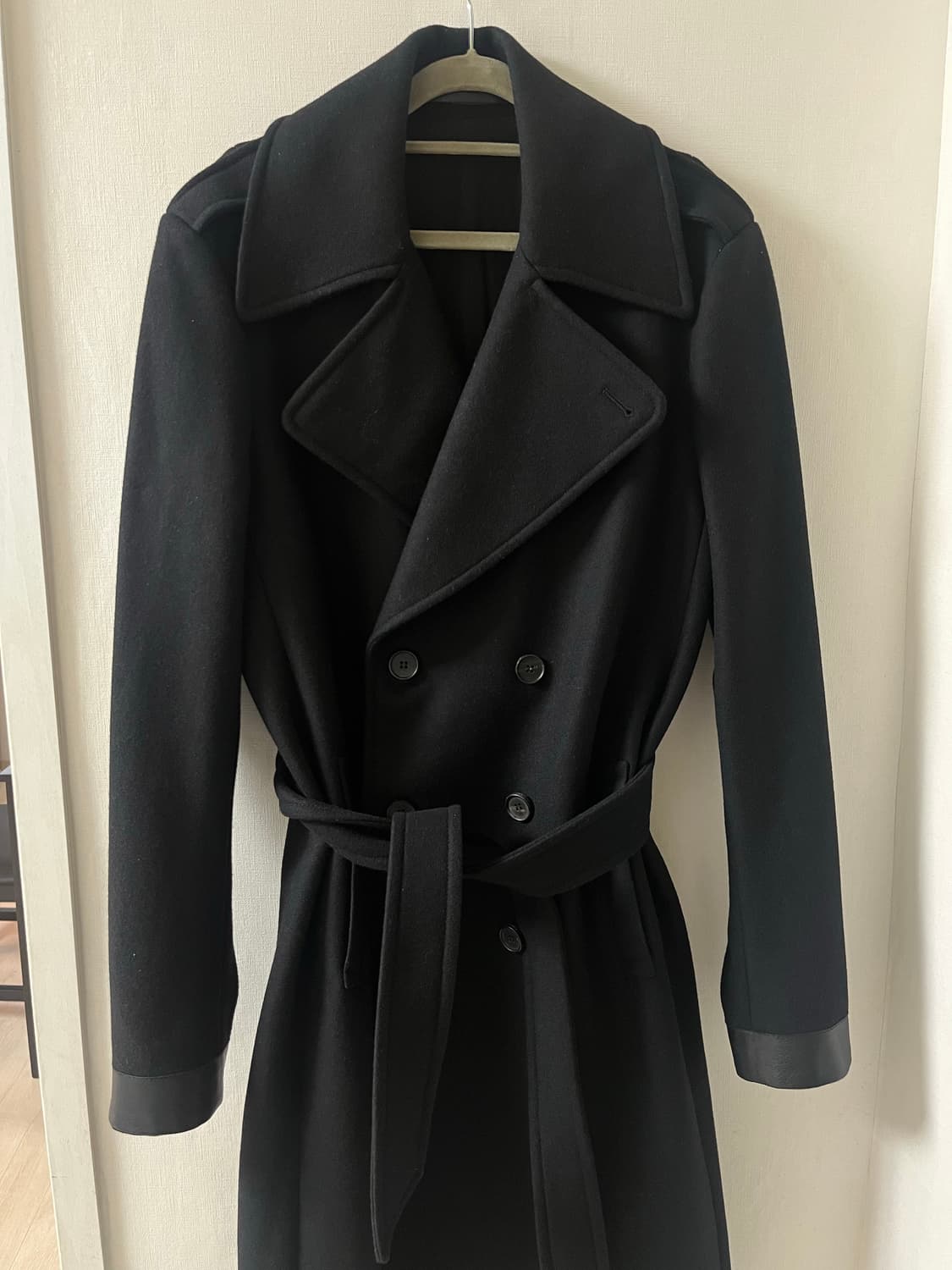 올세인츠 울 롱코트 더블 블랙 100 상품이미지4