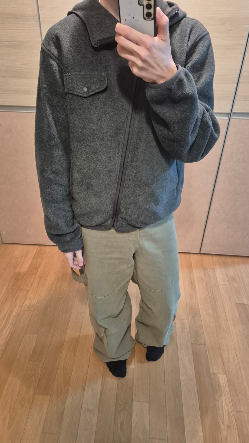 지플리시 플리스후드집업 자켓 다크그레이 L 상품이미지3