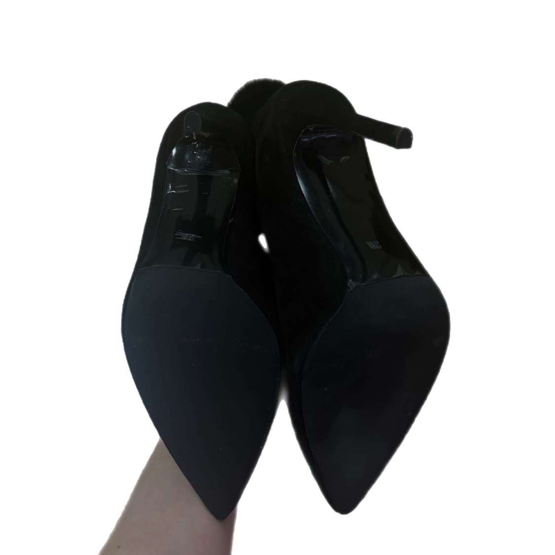 누벅 가죽 퍼 디테일 하이힐 상품이미지4