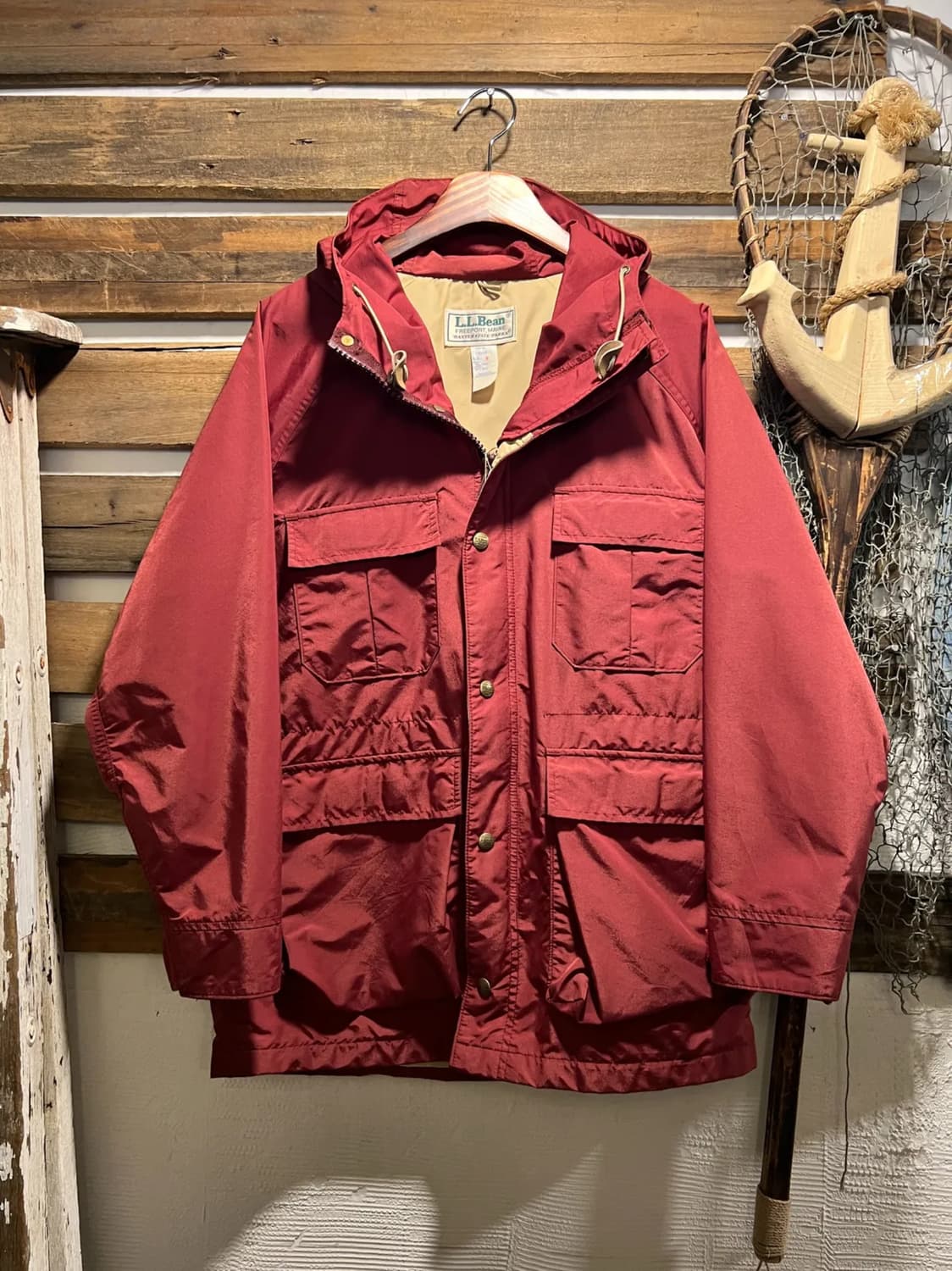 [M]80's 엘엘빈 USA Made 레드 나일론 마운틴 자켓 상품이미지1