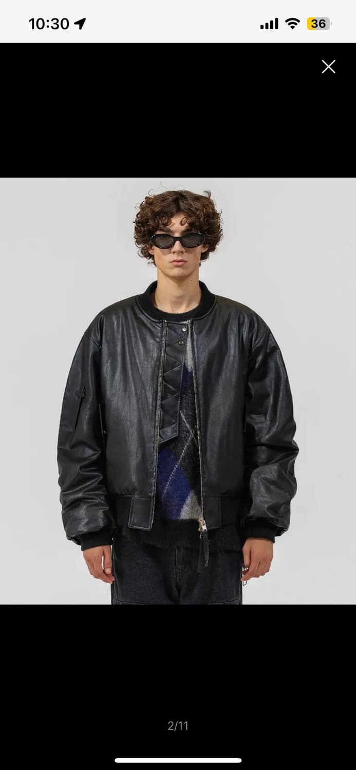 Vivastudio 레더Ma-1자켓 블랙 상품이미지2