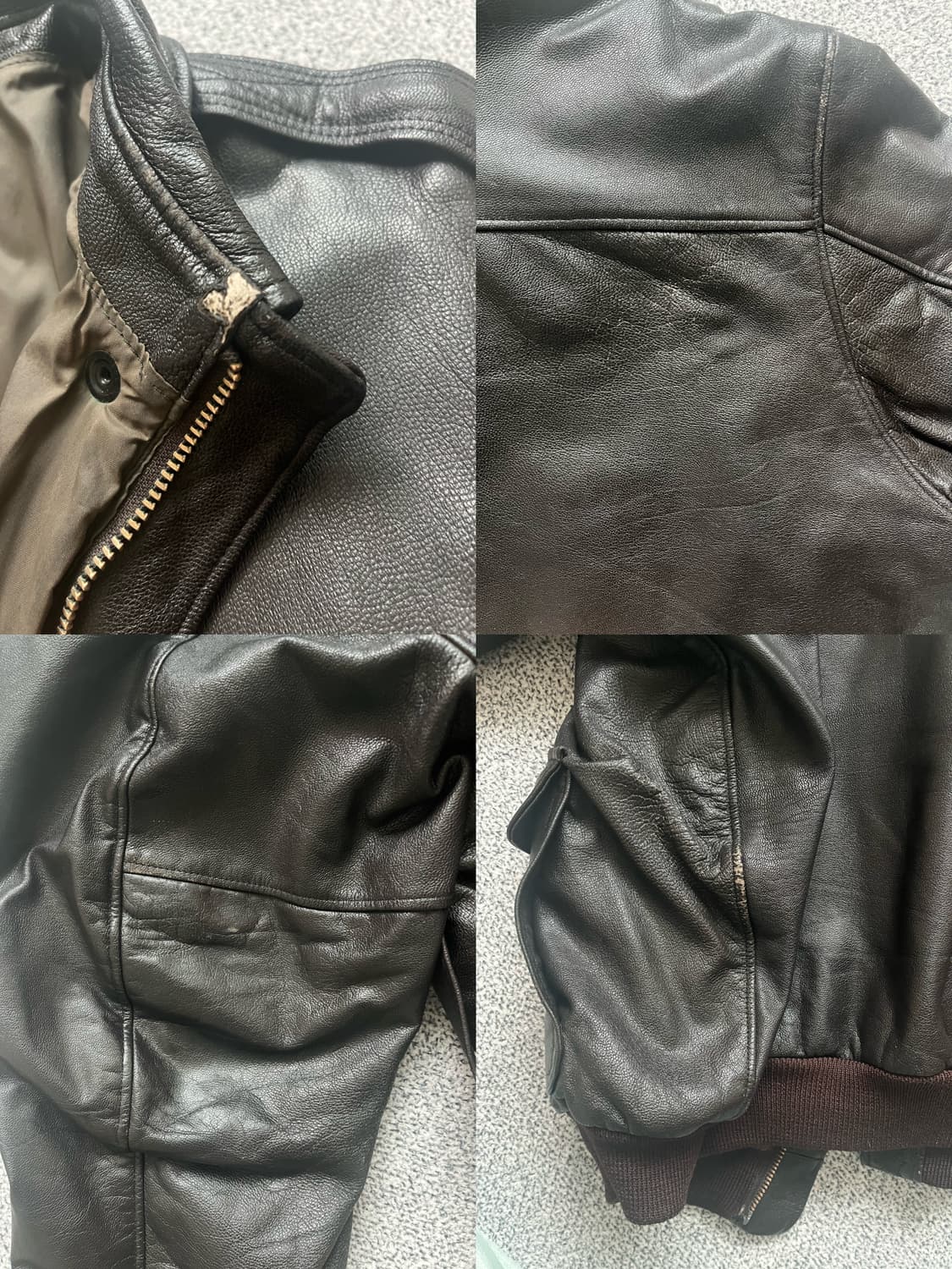 엘엘빈 USA A-2 가죽 봄버 자켓 XL Tall 상품이미지10