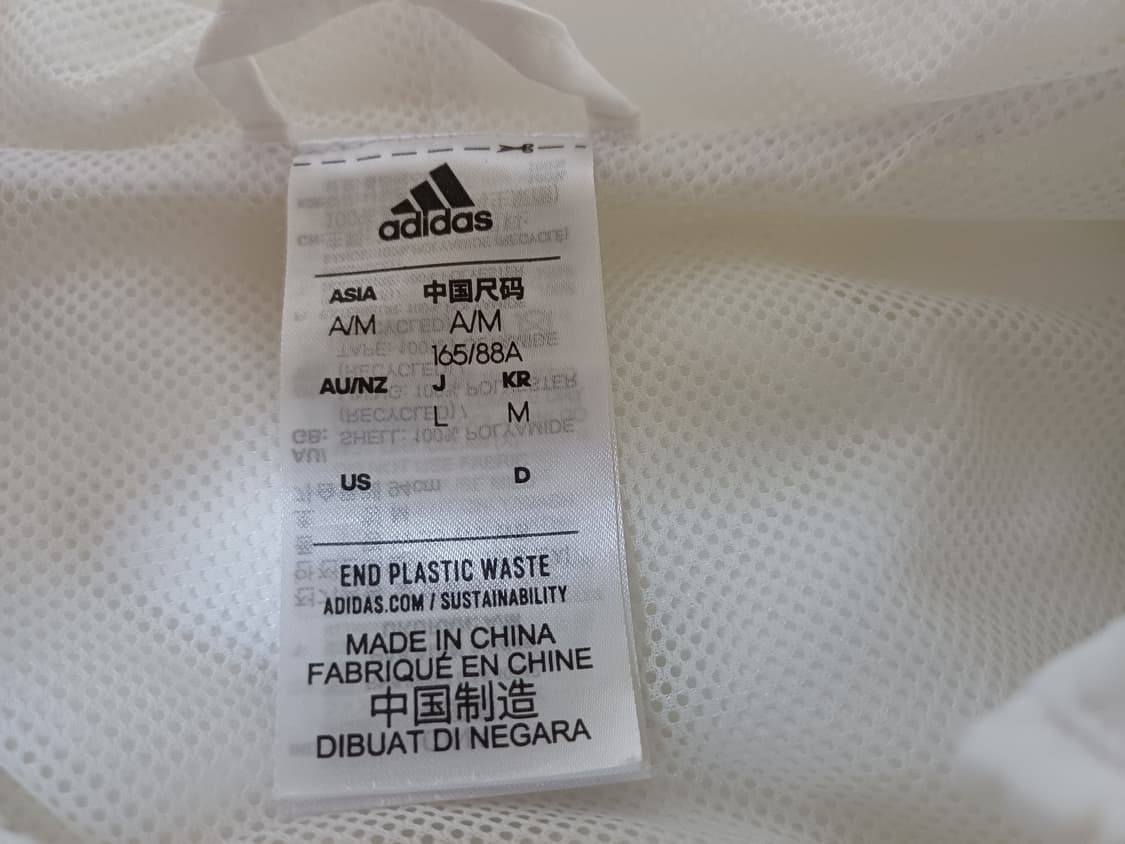 아디다스 흰색 3선 크롭 후드 바람막이 상품이미지4