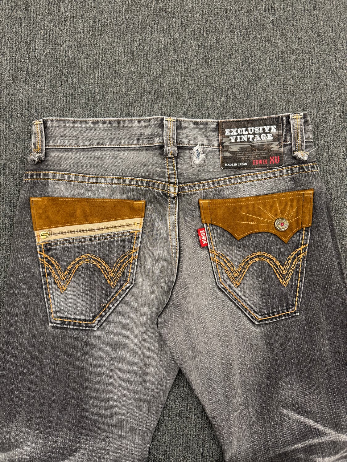 32)에드윈 빈티지 워싱 웨스턴 콘쵸 버튼 그레이 데님팬츠  상품이미지8