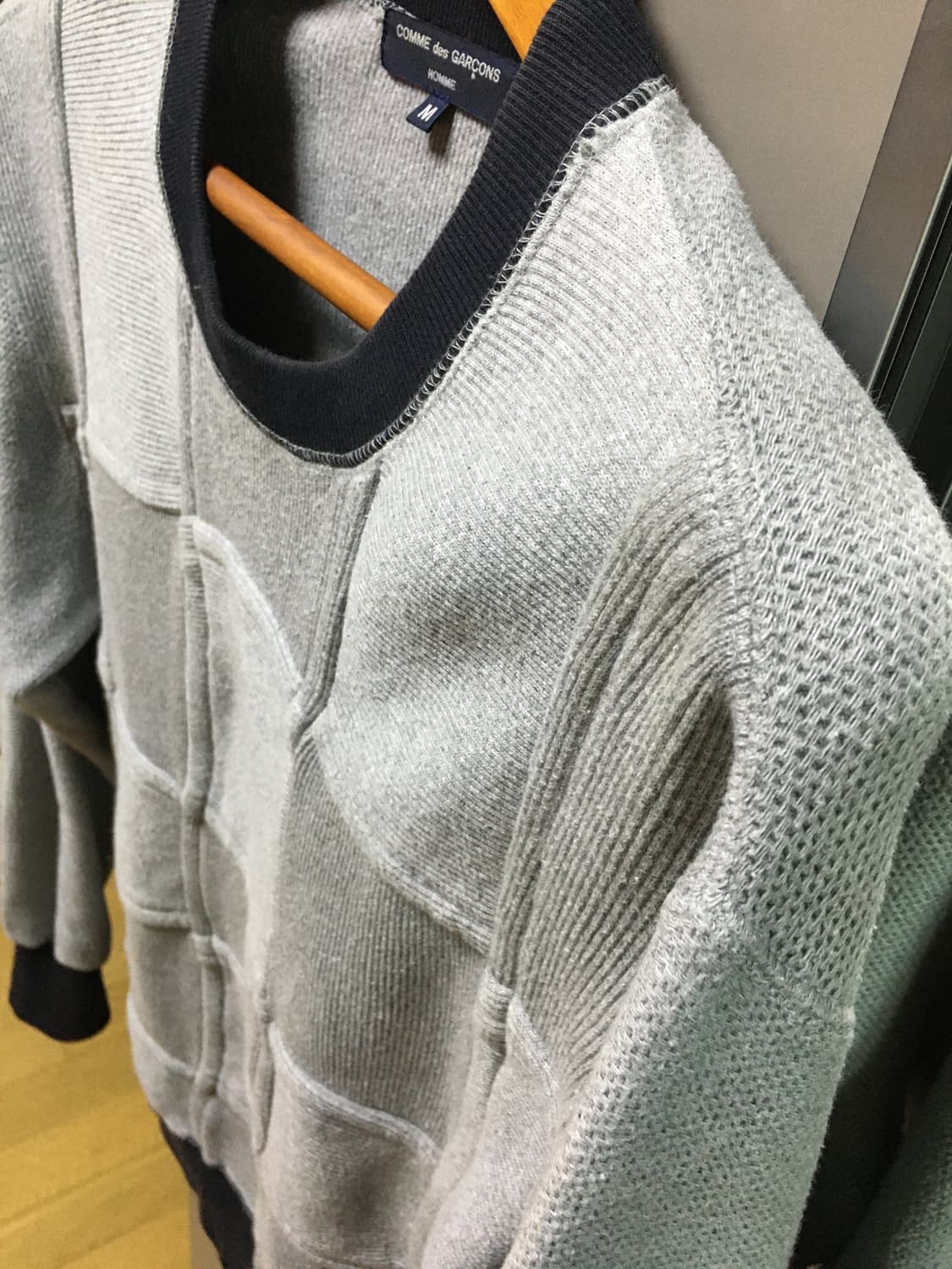 꼼데가르송 옴므 패치워크 코튼 크루넥 스웻 상품이미지2