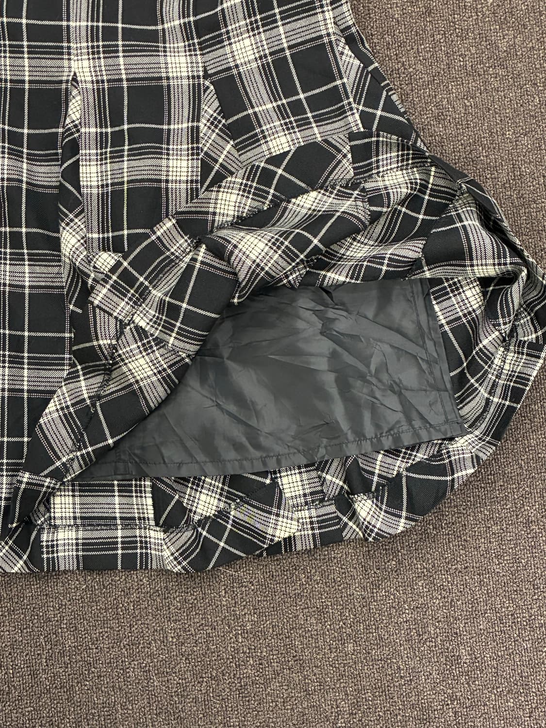 OS)Japanese vintage 여성 체크무늬 플리츠 스커트 상품이미지5