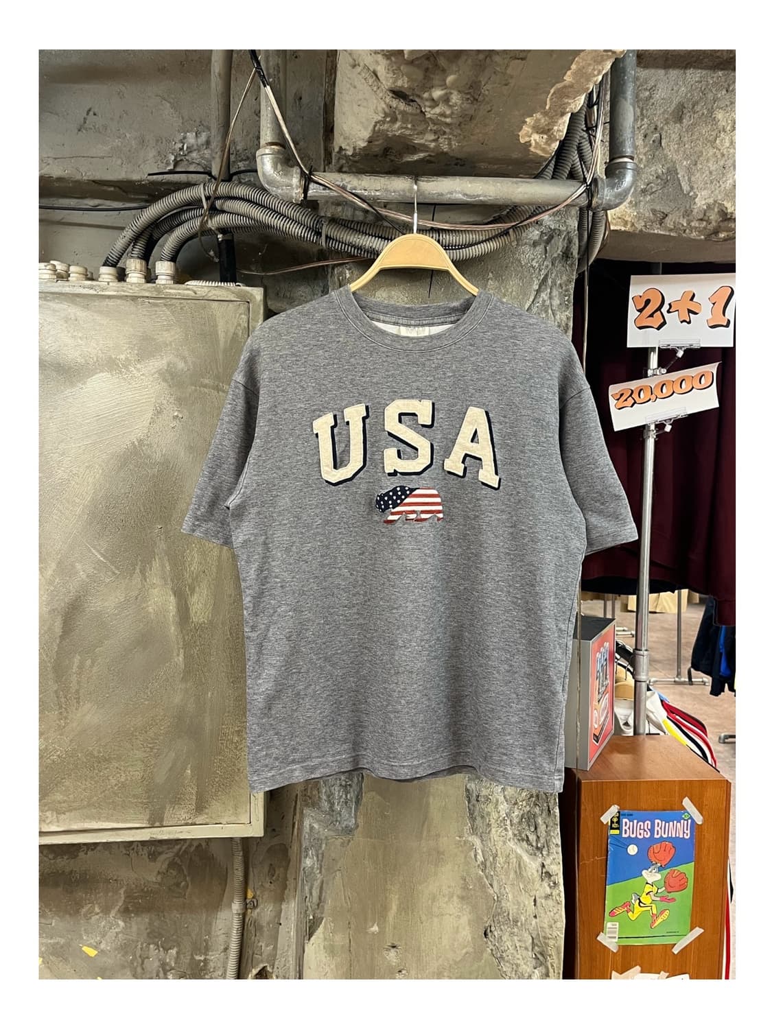 후아유 USA 반팔티 그레이 M #csz3506 상품이미지1