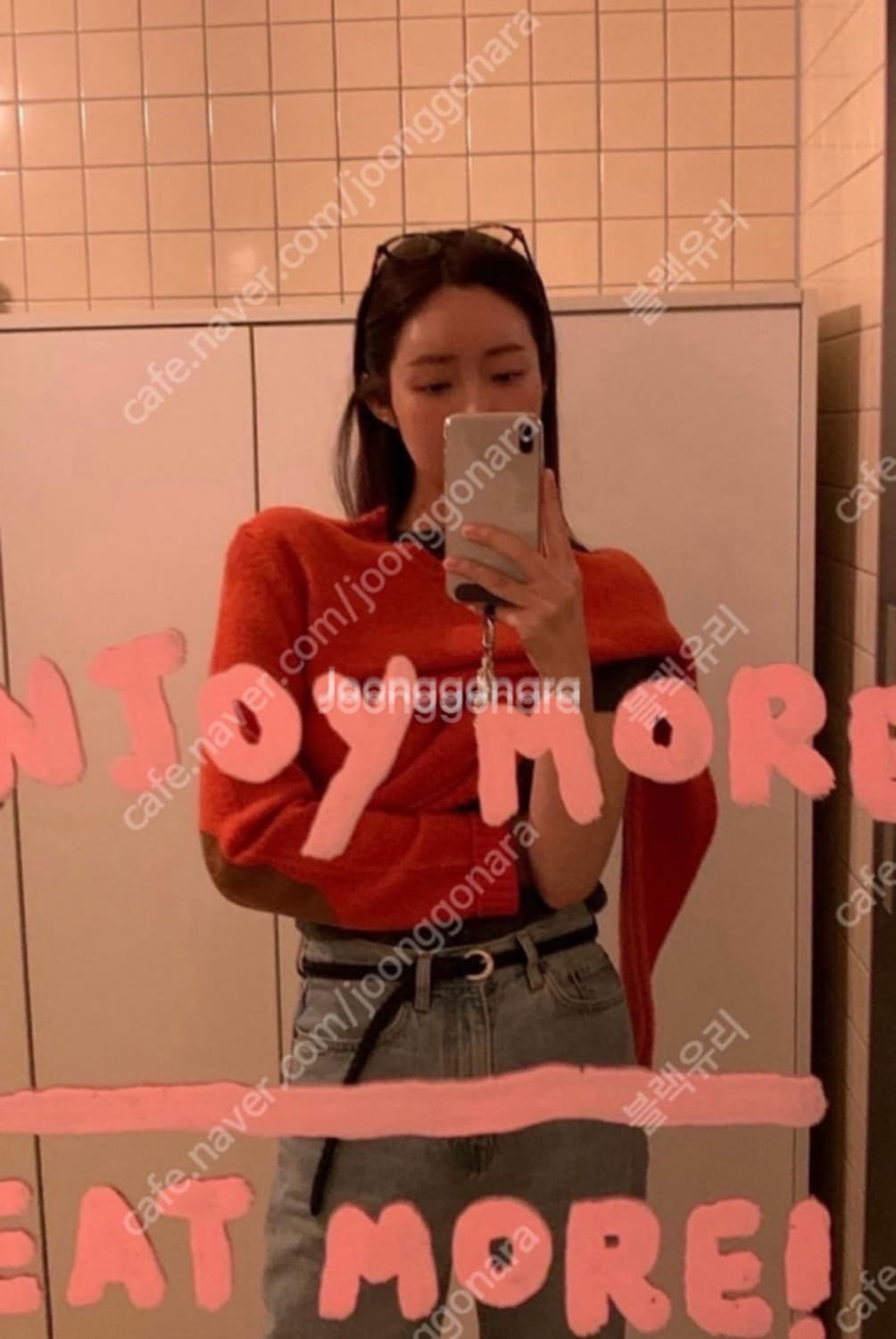 차정원 폴로 스웨이드 패치 울 캐시미어 스웨터 M새상품 상품이미지1