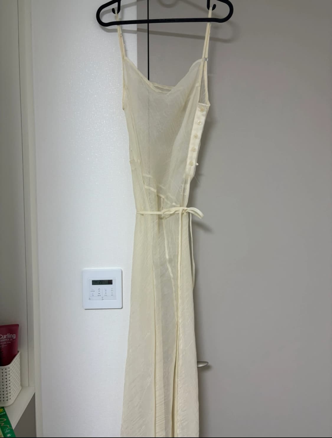 바스켓 시스루 레이어드 원피스 아이보리 상품이미지10