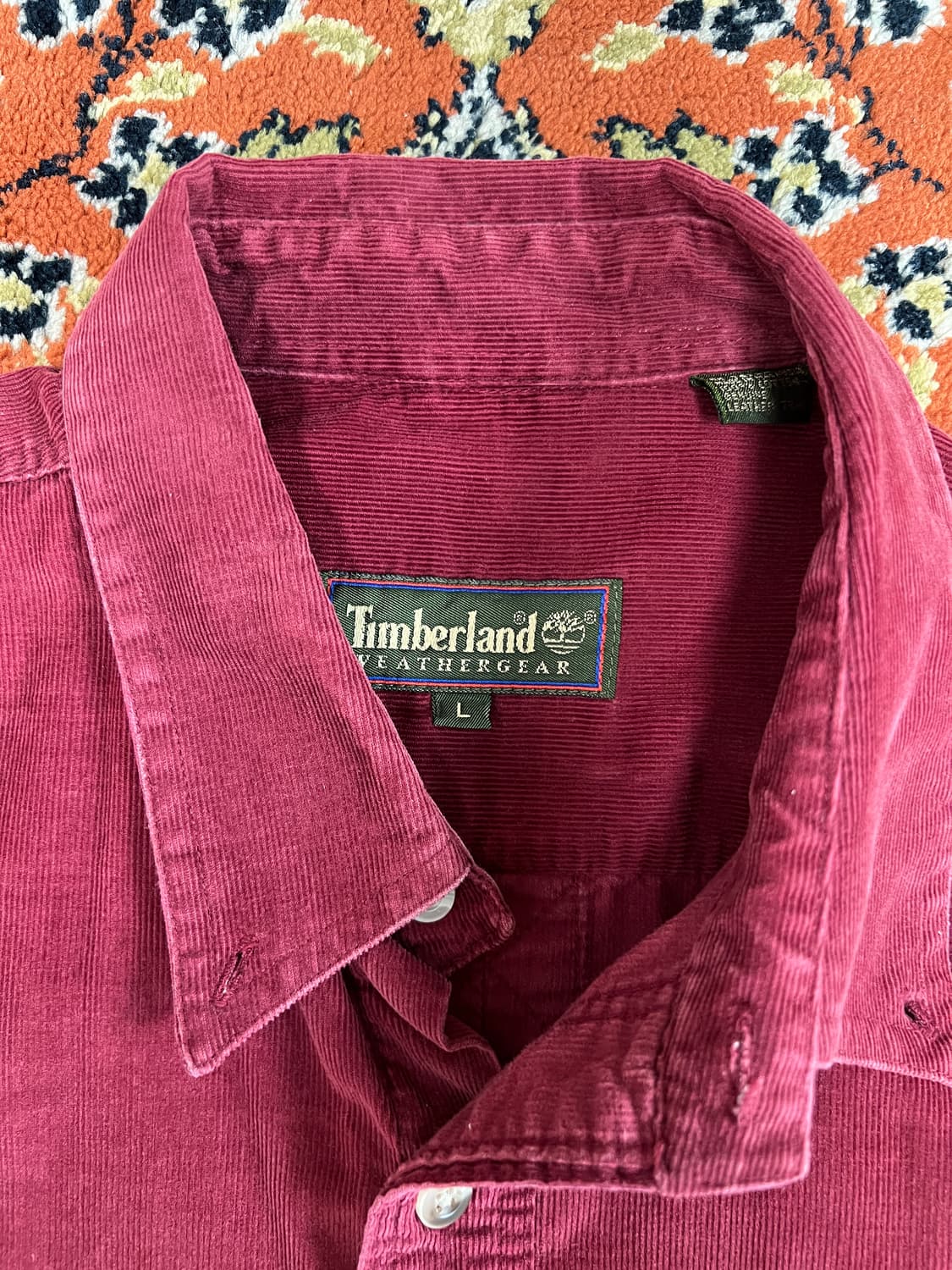 [L] 팀버랜드 빈티지 버건디 코듀로이 셔츠 상품이미지4