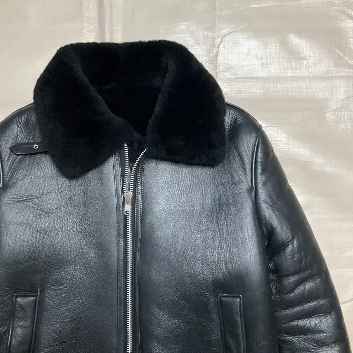 론트 리얼 레더 무스탕 M 상품이미지1