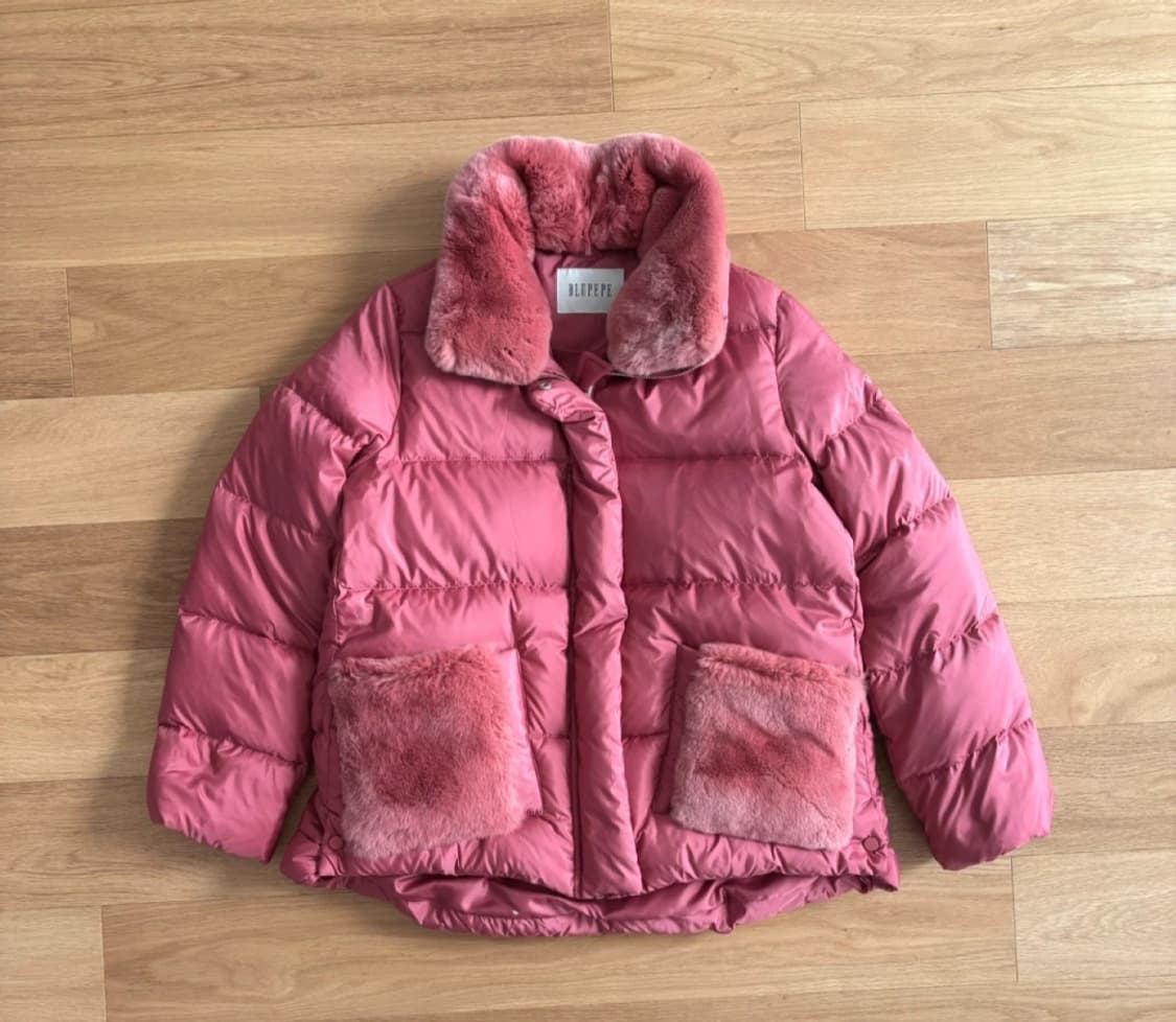 블루페페 서하얀 착용 구스다운 하프 패딩 55 상품이미지3